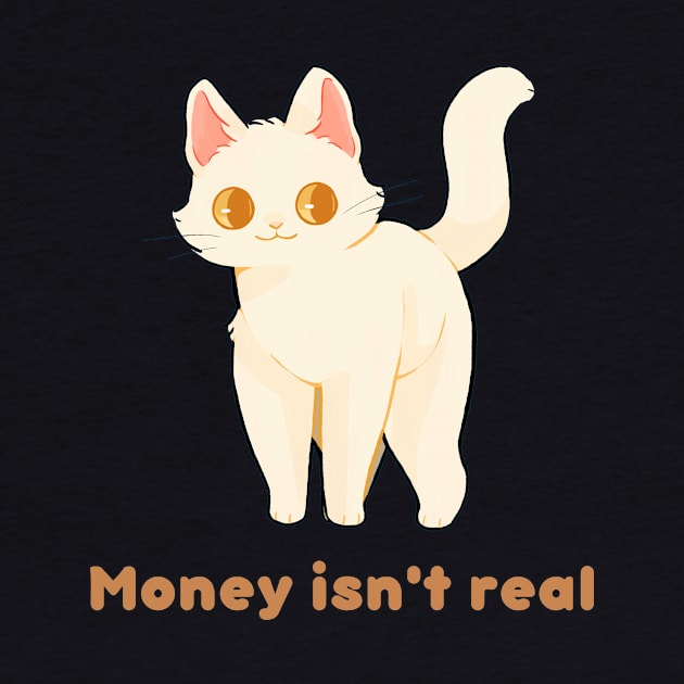 Money Isn't Real Cat Cute Kawaii by Sunniest-Dae